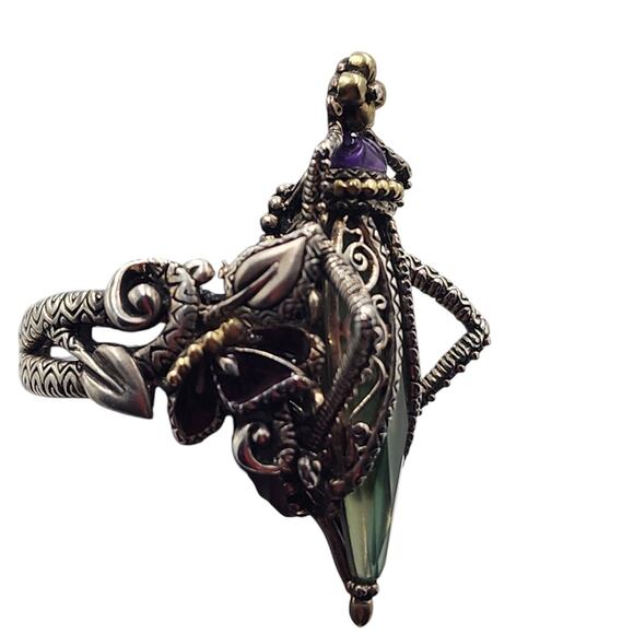 Barbara Bixby Jewelry Grasshopper Sterling Silver 18K Gold Filigree Ring Size 10 - Picture 8 of 16